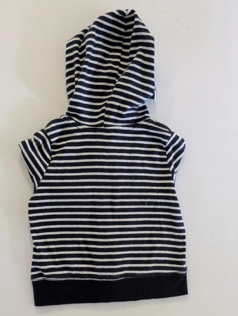 Carter's Navy & White Stripe Hooded Zip-Up Sweatshirt - 9 Months